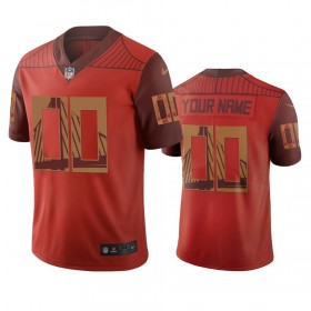 Camiseta Hombre NFL San Francisco 49ers Personalizar Orange City Edition Vapor Limited